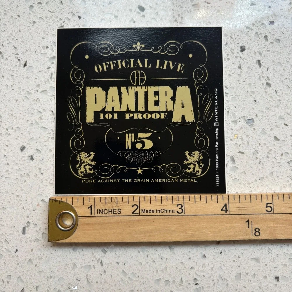 Vintage Deadstock Pantera Sticker Rare Black 1999 Official Live 101 Proof Y2K